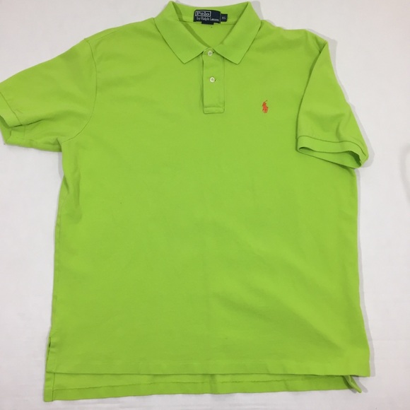 neon green ralph lauren polo shirt